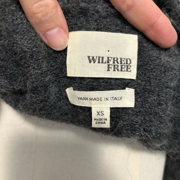 Aritzia Wilfred Free Aronson Open Front Wool Blend Cardigan Sweater Dark Gray XS - Picture 14 of 16